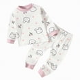 thumbnail image 4 of Gubotare Baby Girl Pajamas Winter Flowers Footless Clothes Fall/winter Nightclothes 2 Piece Set 12 18 Months (Light Pink,12-18 Months), 4 of 4