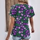 thumbnail image 3 of Tops de Algodón para Mujeres Cuello en V Moda Casual Manga Corta Primavera Verano Top para el Hogar Y Diario, 3 of 6
