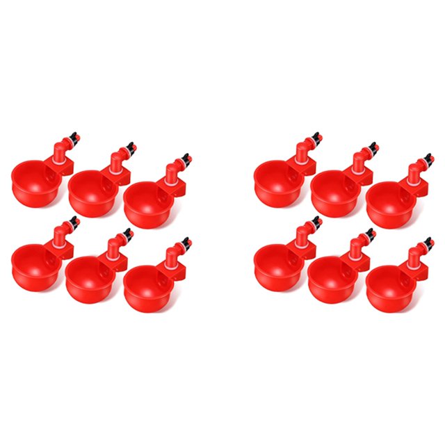 12 Piezas de Riego para Pollo, Bebedero de Llenado Automático, Cuenco para Beber de de Corral, Alimentador de Rosca para Pollo