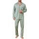 thumbnail image 2 of INSPIRAR CHIC Conjunto de Pijamas de 2 Piezas para Hombre con Botones y Bolsillo de Manga Larga Patrón S Verde Claro, 2 of 5
