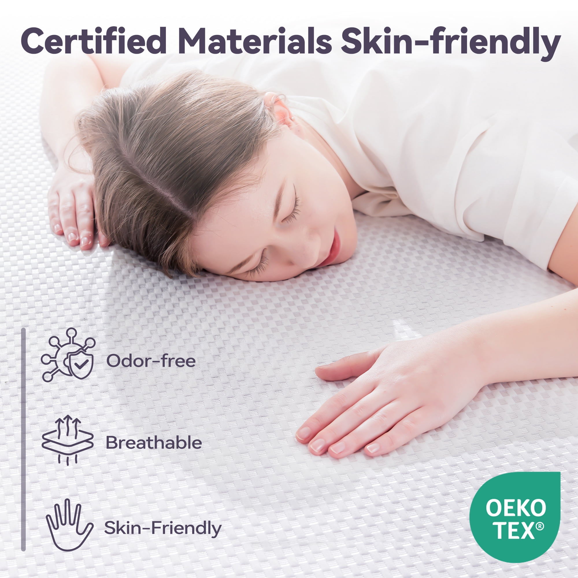 BDEUS Gel Memory Foam 2 Inch Mattress Topper Twin Size Bed Topper with Breathable Removable Cover