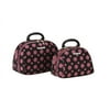 Rockland Luca Vergani 2-Piece Cosmetic Case Set - Black Pink-Dot
