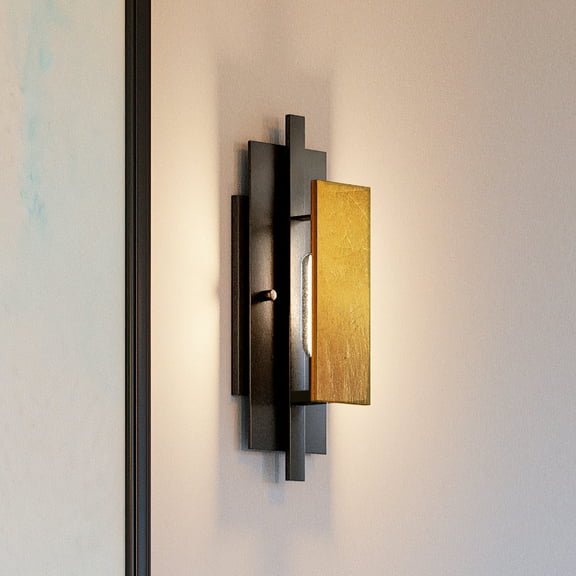 Luxury Contemporary Wall Sconce, 15.125H x 5.375W, with Luxe Industrial Style, Midnight Black, UHP3863 by Urban Ambiance