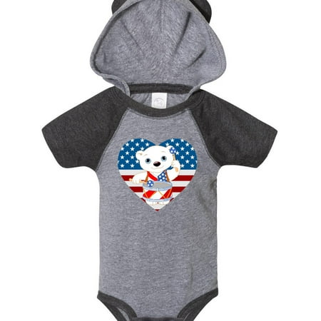 

Inktastic 4th of July US Flag Polar Bear Gift Baby Boy or Baby Girl Bodysuit