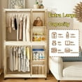 thumbnail image 2 of GVN Bedroom Armoire Wardrobe Closet Clothes Storage,Portable Wardrobe Closet Storage Organizer with 6 Magnetic Doors & 2 Hanging Rod, White, 2 of 12