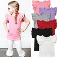 thumbnail image 4 of Toddler Newborn Baby Girl Short Sleeve T Shirts Tee Tops Candy Color Shirt Summer Clothes, 4 of 5