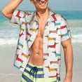 thumbnail image 4 of Uemuo Dachshund Dog Puppy Printed Regular Fit Short Sleeve Casual Hawaiian Shirt for Men,Aloha shirt,Tropical shirt,Floral print shirt,Vacation Beach shirt-Medium, 4 of 9