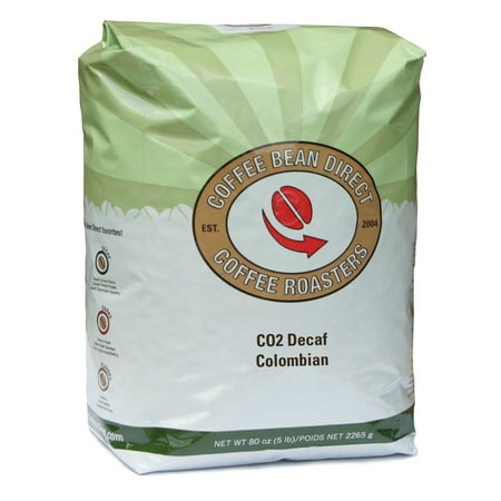 Coffee Bean Direct Colombian Decaf Whole Bean Coffee, Original, 80 Oz