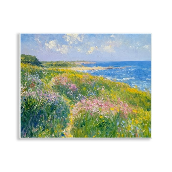 Stupell Industries Impressionist Smudged Coast Wall Plaque Art design by Petal Prints Design, 11 x 14