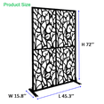 thumbnail image 3 of Tcbosik 72"H x 45"W Metal Privacy Screen, Freestanding Decorative Privacy Fence, Room Divider & Privacy Panel for Deck, Porch, Garden, Backyard, Black, 3 of 7