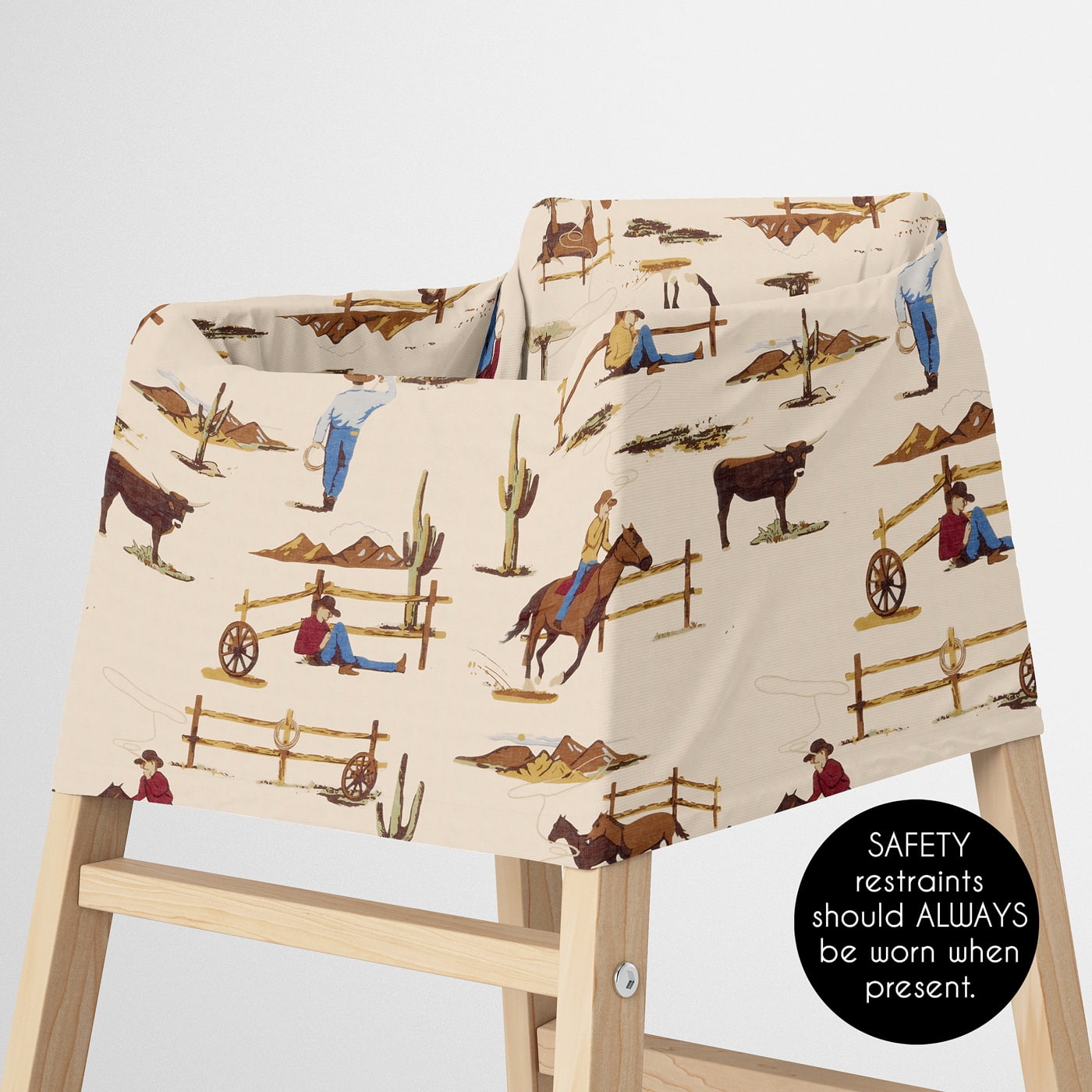 Sweet Jojo Designs Wild West Cowboy Brown Red Blue Multi Use Baby Car Seat and Nursing Cover