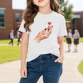 thumbnail image 4 of Blusas y camisas de manga corta con cuello redondo para niños y niñas, camisetas gráficas de manga corta, blusas con estampados bonitos para la temporada escolar., 4 of 8