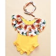 thumbnail image 5 of Styles I Love Baby Girls Sunflower Yellow Ruffle One-Piece Swimsuit Bathing Suit Beach Swimwear with Headband 2pcs Set, 5 of 8