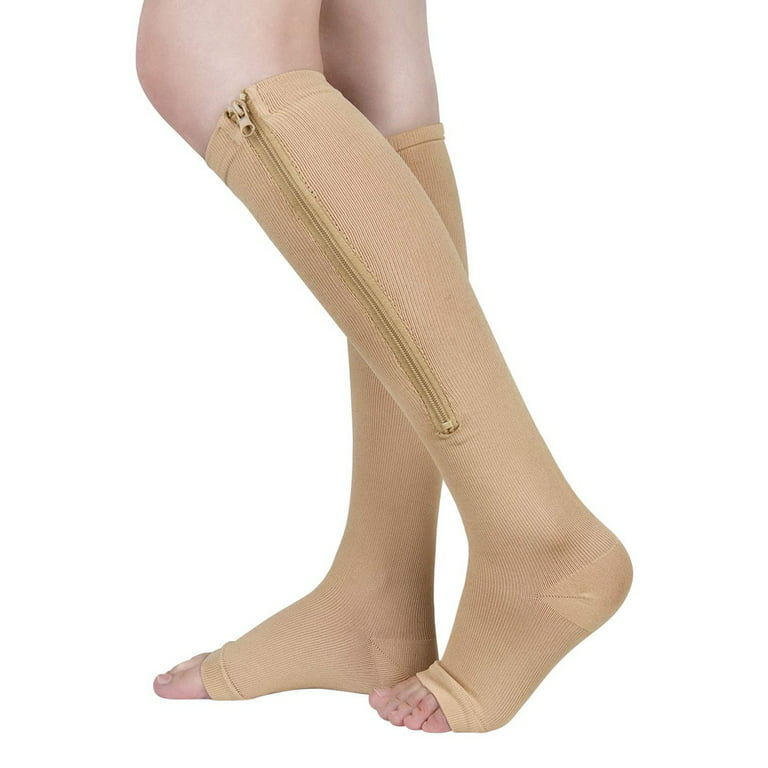 Zipper Compression Socks Open Toe Compression Stockings Zip Leg