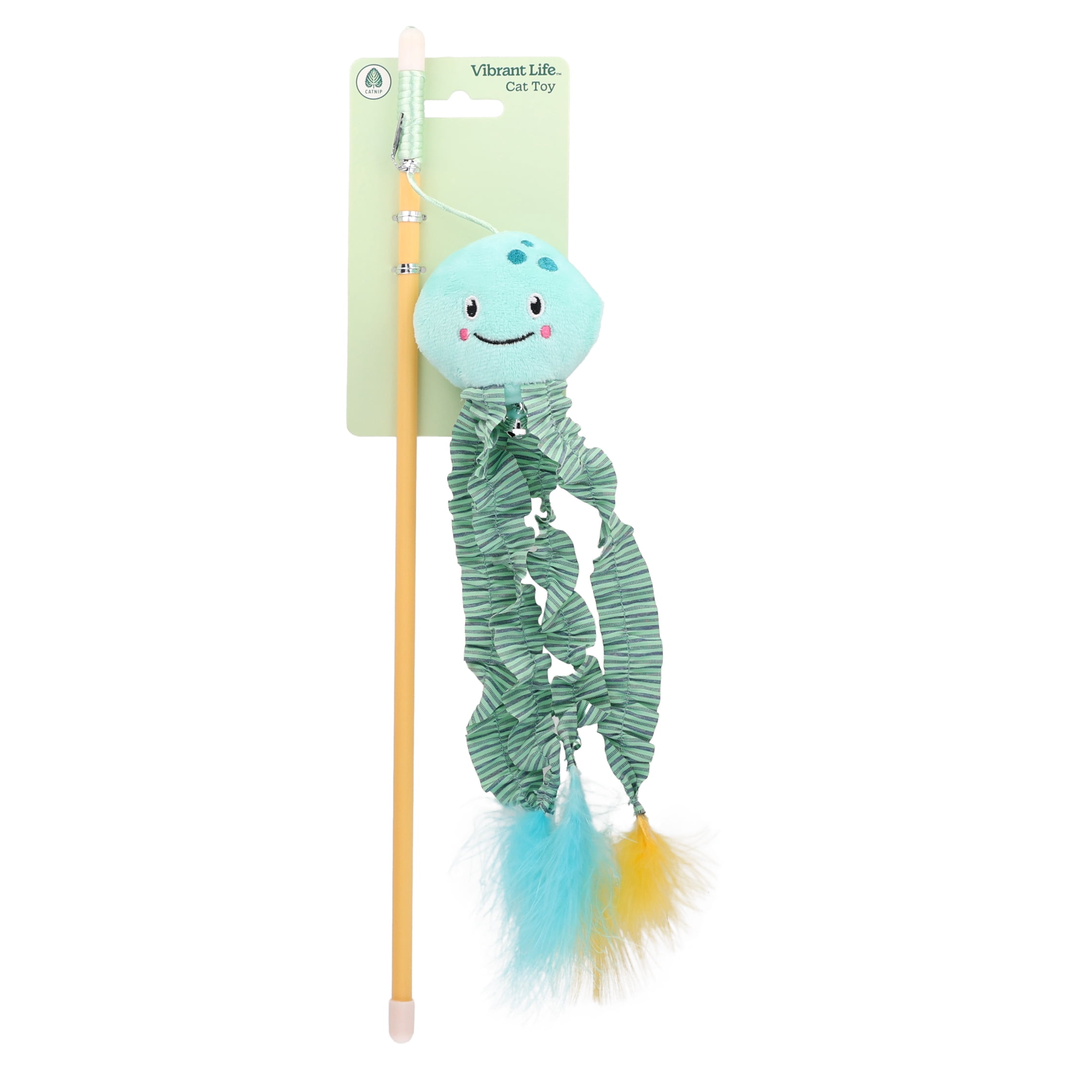 Vibrant Life Jellyfish Teaser Cat Toy with Catnip, 18"