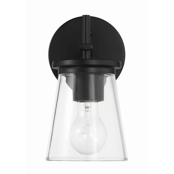 Craftmade - Connell 1 Light 9.38 in. Flat Black Finish Wall Sconce with Clear Glass
