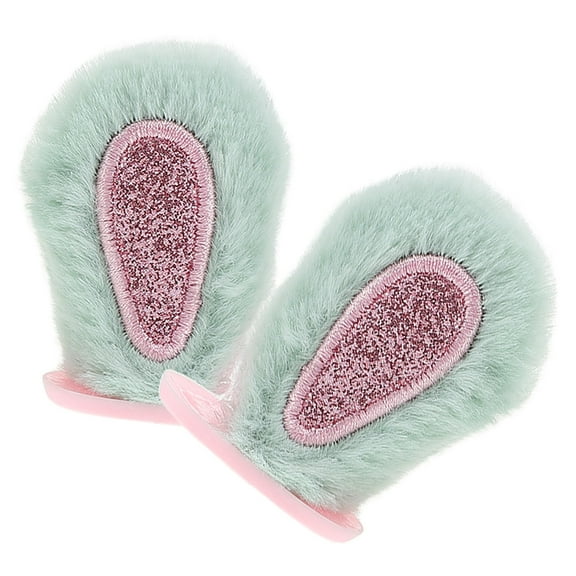 OFFIGAM Plush Ear Car Rearview Mirror Ornament, 1 Pair Cute Vehicle Accessories for Interior Decoration