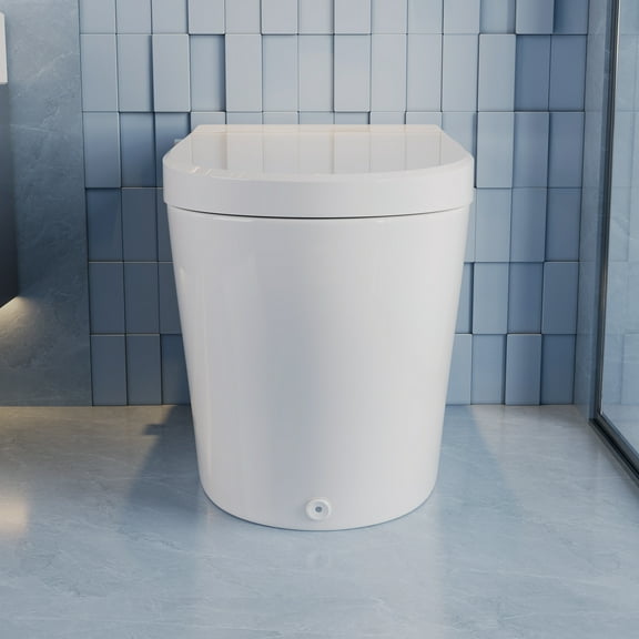 Elongated Bidet Toilet 1.28 GPF in White with Remote, Blackout Flush, Auto Flush, Heated Seat and Warm Air Dryer