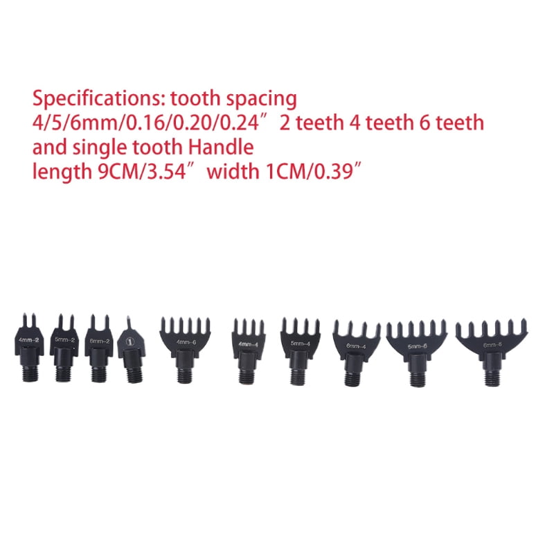Zecic 10-Piece Replaceable for Head Punch Tool, Prong Lacing Stitching Punch Craft Tools, Hole Punches Chisel Set
