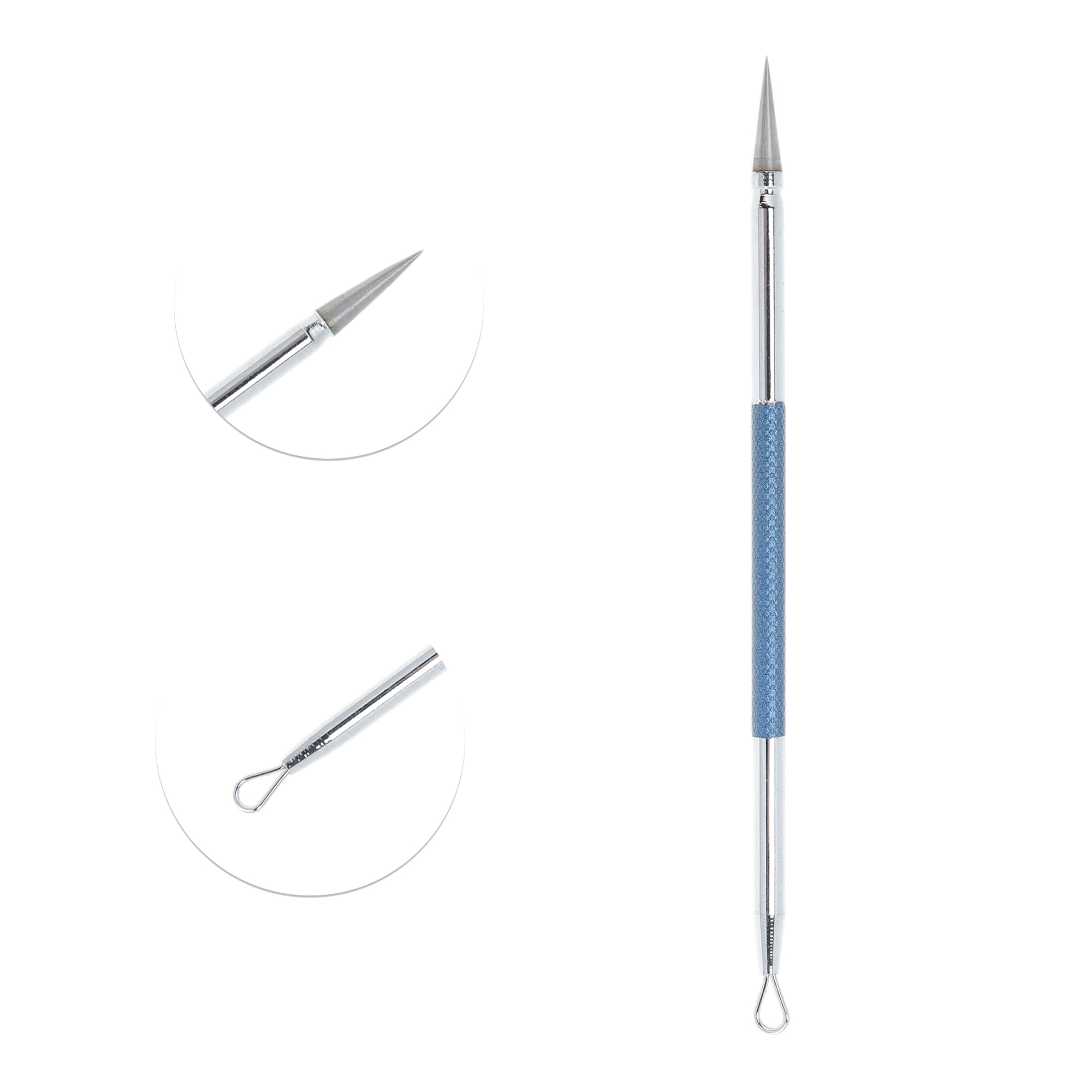 Unique Bargains 1pc Facial Double-Headed Pimple Extractor Tool for Skin Care Dark Blue