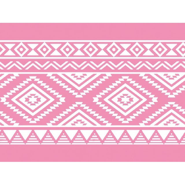 IBA Indianbeautifulart Pink Aztec Geometric Printed Ribbon Trim 9 Yards Velvet Fabric Laces For Crafts Sewing Accessories 3 Inches