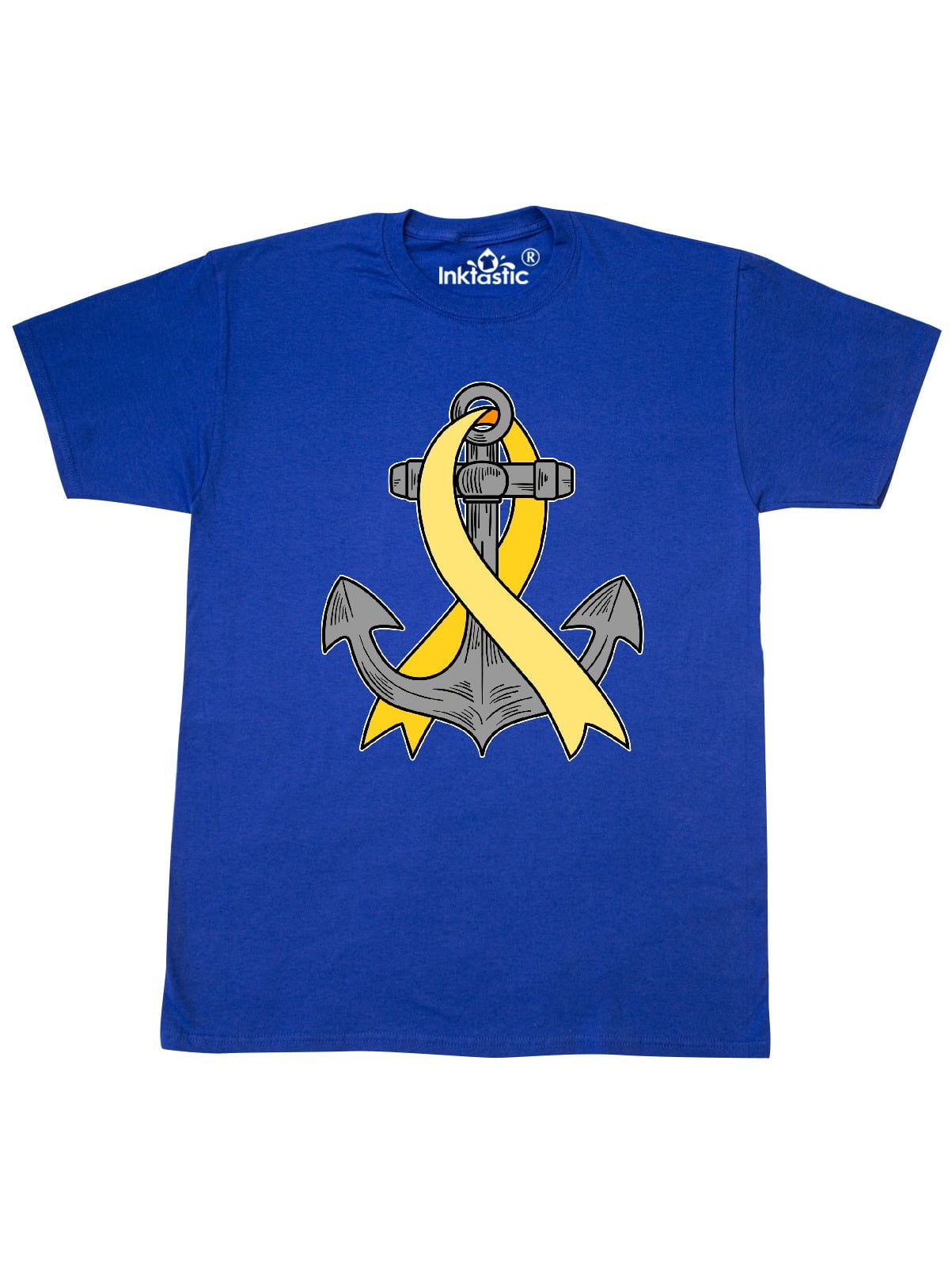 inktastic Anchor with Yellow Ribbon for Bone Cancer Long Sleeve Creeper 