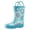 Blue, variant on Oaki Kids Rubber Rain Boots with Easy-On Handles for Boys Girls Toddlers