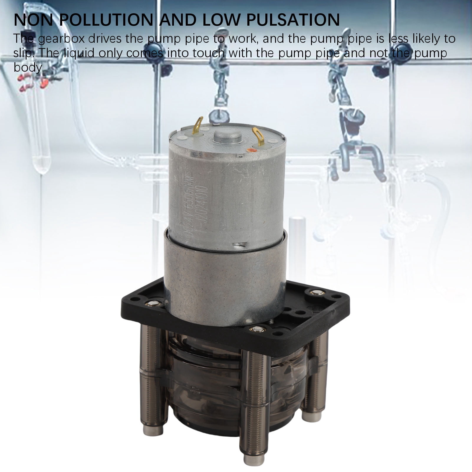 BIMZUC 24V Peristaltic Pump, Low Flowrate Small Dosing Liquid Pump 200ml/min for Lab Aquarium Analytical Industrial Filling