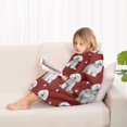 thumbnail image 4 of Pink Bichon Frise Blanket Hoodies for Kids 6-13YR Oversize Wearable Blanket Hoodies for Boys Girls Teens, 4 of 7