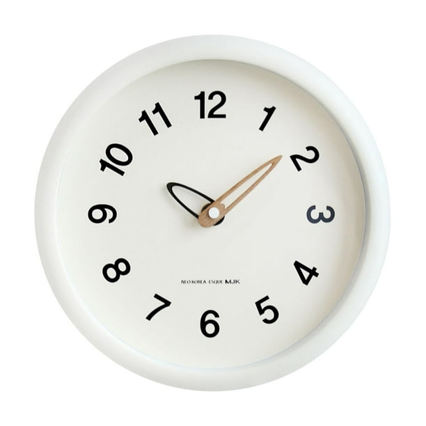 Reloj de pared de 25 cm, reloj colgante de pared, sin tictac, relojes de pared decorativos minimalistas Beige