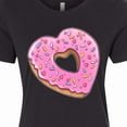 thumbnail image 4 of Inktastic Heart Shaped Donut with Pink Icing and Sprinkles Women's T-Shirt, 4 of 5