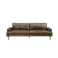 thumbnail image 2 of ACME Silchester Modern Distressed Top Grain Leather Tight Back Sofa with Side Pocket Chocolate, 2 of 4