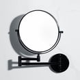thumbnail image 3 of Tignapoo Retractable Makeup Mirror with 360° Rotation, Double-Sided Wall Mounted Vanity Mirror for Bathroom Decor - Nordic Style, Corrosion Resistant, Black - 8-Inch, 3 of 7