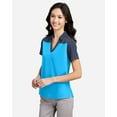 thumbnail image 2 of CORE365 CE112CW Women's Fusion ChromaSoft™ Colorblock Polo-Electric Blue/ Classic Navy Heather-XS, 2 of 6