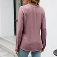 thumbnail image 7 of 2025 New Fashion Plus Size Women's Long Sleeve Solid Color Crewneck Casual Top Pullover T-shirt, 7 of 7
