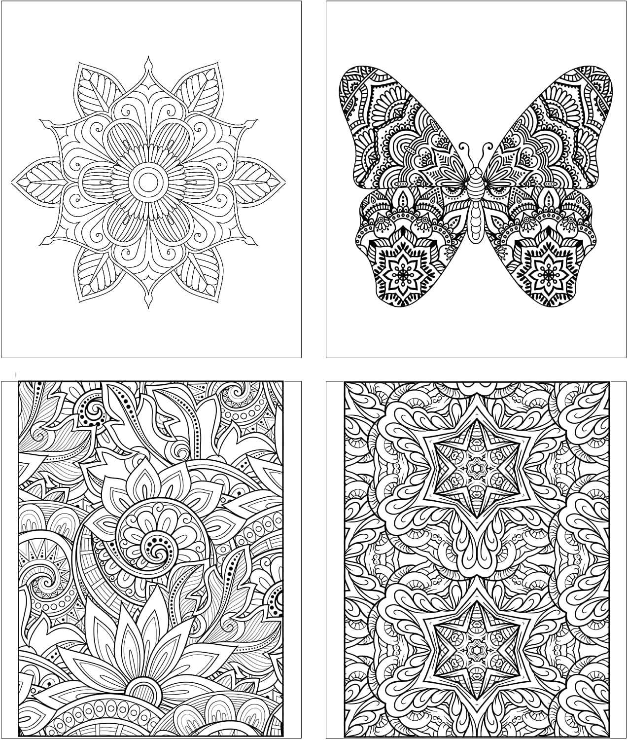 ZoCo: 5-Pack Adult Coloring Book Gift Bundle with Colored Pencils, 120 Pages