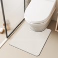 thumbnail image 1 of Tyuu Alfombra De Baño Alfombras De Baño Finas En Forma De U, Lavable, Antideslizante, Absorbente, De Secado Rápido, Alfombra De Baño De Pelo Bajo, 20.0 X 24.0 In, Forma De U, Color Blanco, 1 of 5
