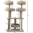 thumbnail image 4 of Maykoosh Southwestern Sanctuary Multi-Level Cat Cat Climbing Tower Cat Tree, Solid Wood and Carpet Construction, Modern Cat Tree with Scratch Post and Sturdy Base-Color:Brown,Size:41"L x 31"W x 55"H, 4 of 8
