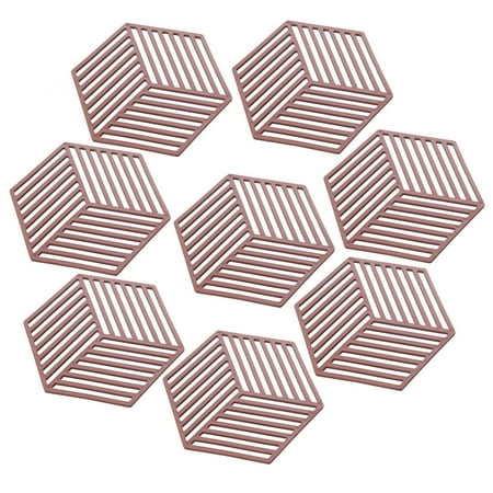 

Silicone Coasters [8 Pack] - Thickened Drink Coasters - Cup Mat - Non-Slip Non-Stick Stay Put - Anti-scald Prevents Furniture And Tabletop Damages Red