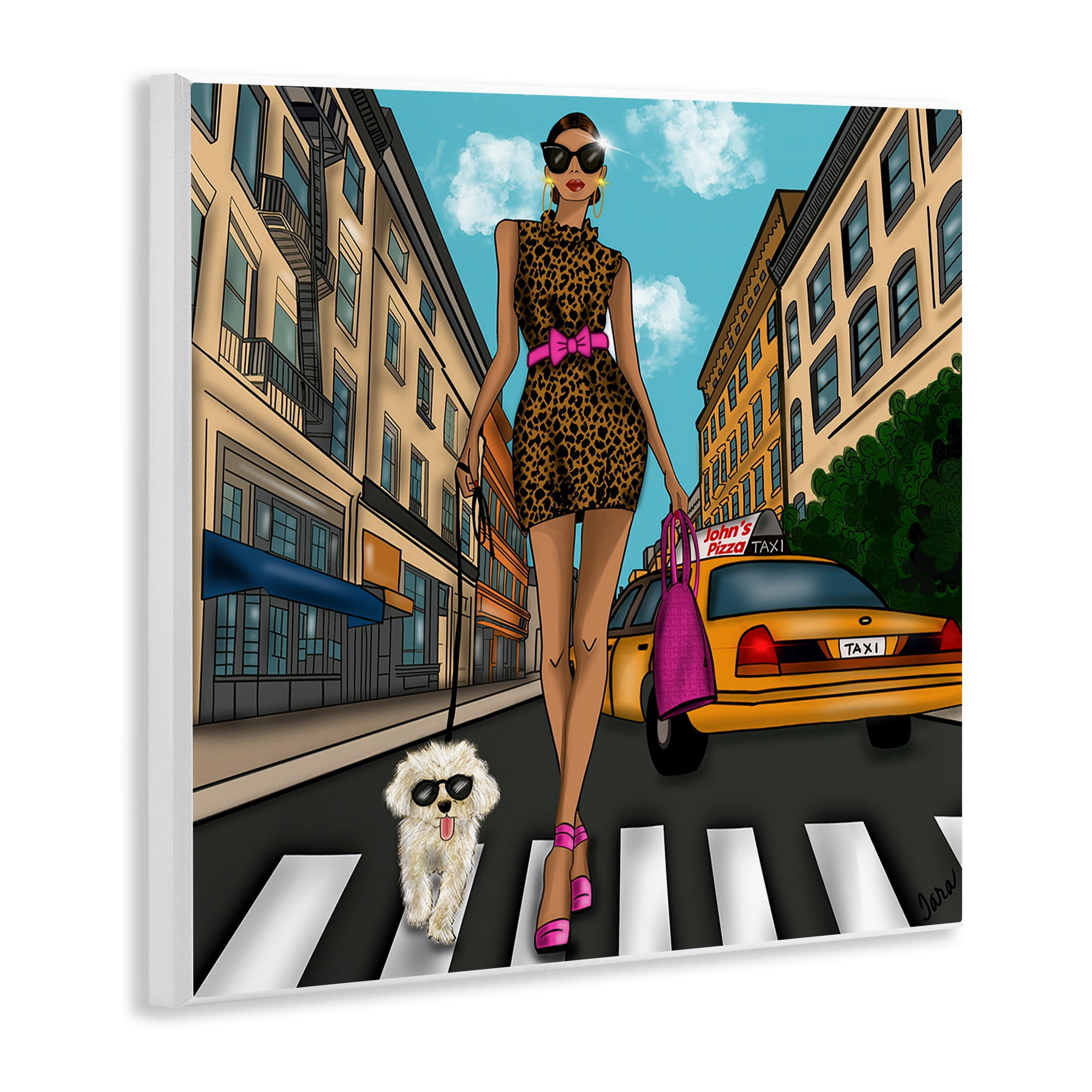 Stupell Industries Fashion Girl in Big City Wall Plaque Art, design by Tara Boone