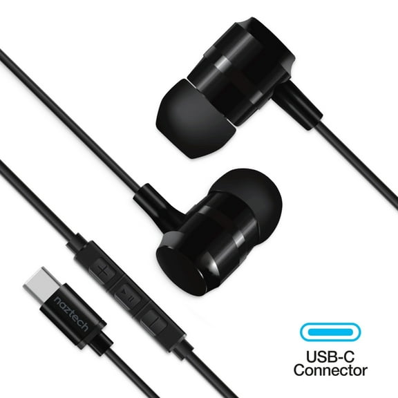 Naztech USB-C Metal Earphones Black (15262-HYP)