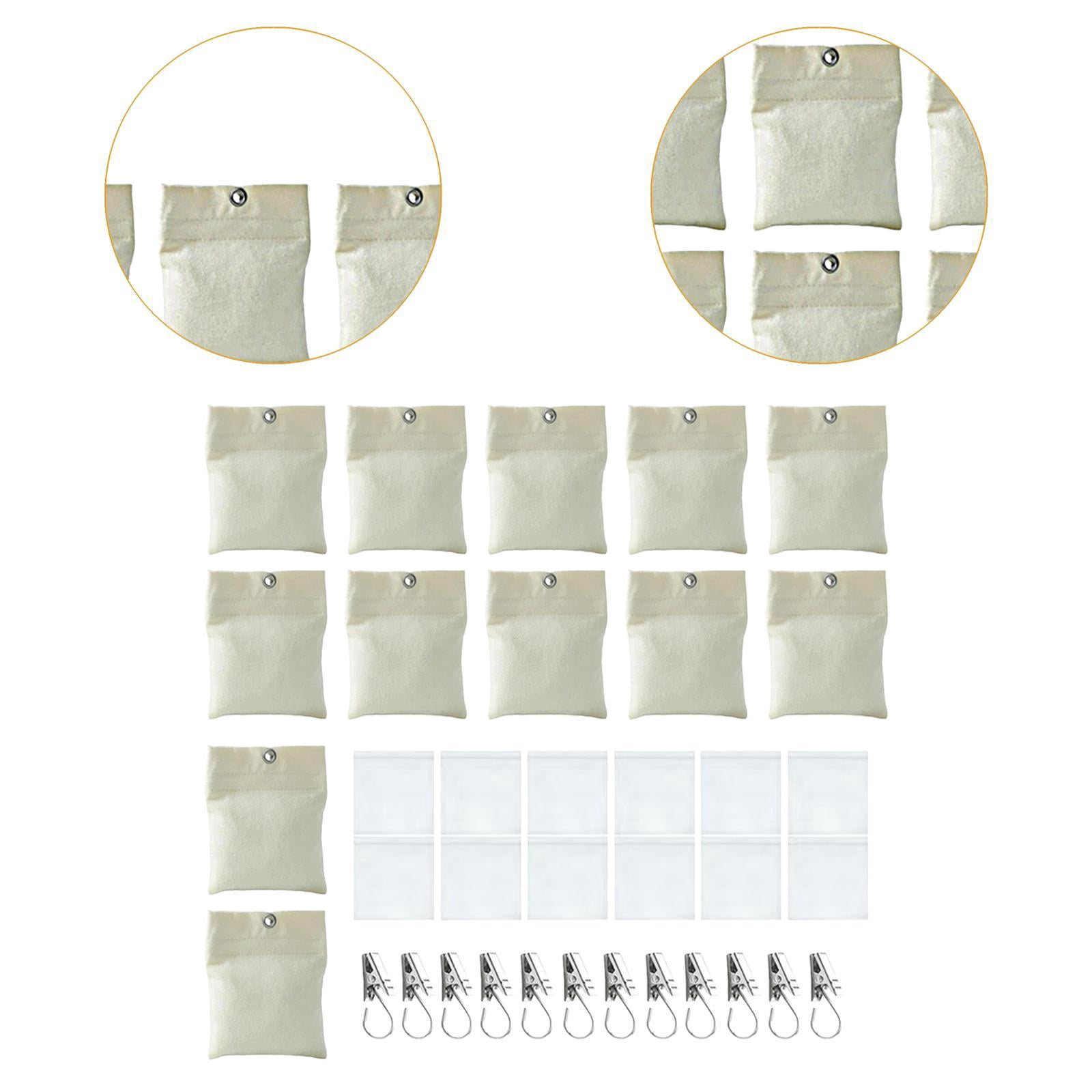 CarpNettore 12 Pieces Outdoor Curtain Weights, Curtain Weighted Bags Professional Heavy Duty Beige