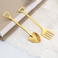 thumbnail image 4 of Lefu 2*Stainless Steel Small Shovel Spoon Fork Tableware Coffee Stirring Spoon, 4 of 7