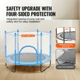 thumbnail image 6 of KFFKFF 60" Children's Trampoline, 5FT Trampoline for Indoor and Outdoor Use, Small Recreational Trampoline with Safety Net and Basketball Hoop, Ideal Birthday and Christmas Presents for Kids Aged 3, 6 of 9