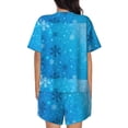 thumbnail image 6 of Daiia Winter With Snowflakes Pattern Womens Pajama Sets Short Sleeve Pajamas for Women Sets Soft Lounge Sets Casual Round Neck Sleepwear PJS-Large, 6 of 7