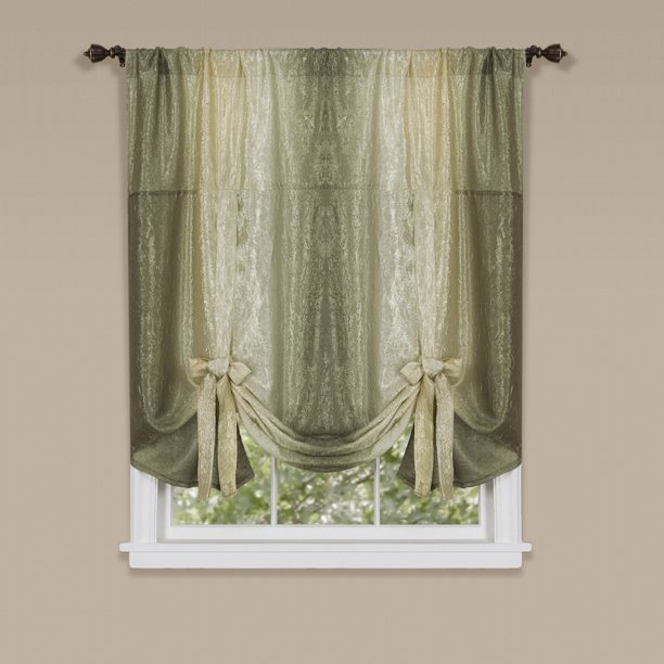 Achim Home Furnishing Ombre Sage Striped Modern Window Curtain Panel