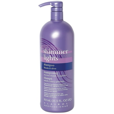 Clairol Shimmer Lights Shampoo, Blonde & Silver 31.5 (Best Purple Shampoo For Blonde Color Treated Hair)