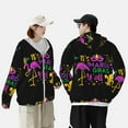 thumbnail image 6 of Kll Mardi Gras With Flamingo Print Men'S Women’s Upf 50+ Sun Protection Outdoor Hoodie Jacket Long Sleeve Fishing Hiking Performance Shirt- Medium, 6 of 8