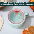 thumbnail image 5 of 2 Pcs Soup Bowls with Lids and Handles 30 oz Microwave Safe Ceramic Soup Mug Microwavable Ramen Containers with Lids Large Colorful Cups for Noodle Cereal kitchen(Blue, Dark Green), 5 of 6