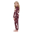 thumbnail image 4 of BZSMCE Unisex Fluffy Pajama Set Burgundy Bear Heart Cuddle Printed, 4 of 8